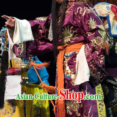 Changban Po Hanjin Kou Chinese Peking Opera Majesty Liu Bei Garment Costumes and Headwear Beijing Opera Laosheng Apparels Elderly Male Clothing