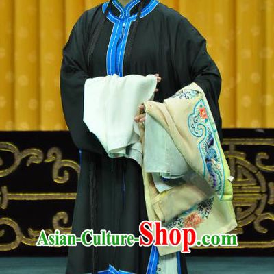 Chinese Beijing Opera Tsing Yi Apparels Costumes and Headdress Changban Po Hanjin Kou Traditional Peking Opera Dress Rani Gan Distress Maiden Garment