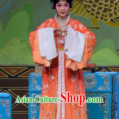 Chinese Beijing Opera Diva Yang Yuhuan Apparels Costumes and Headpieces Tai Zhen Wai Zhuan Traditional Peking Opera Hua Tan Garment Imperial Consort Dress