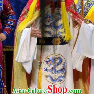 Tai Zhen Wai Zhuan Chinese Peking Opera Laosheng Li Longji Garment Costumes and Headwear Beijing Opera Elderly Male Emperor Xuanzong Apparels Clothing