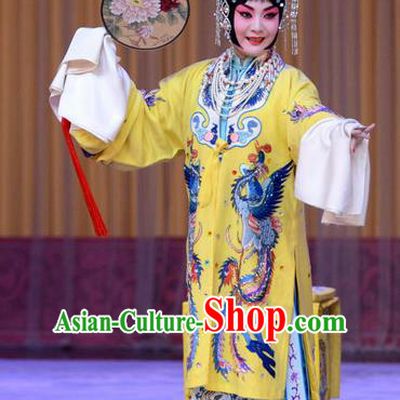 Chinese Beijing Opera Imperial Consort Yang Apparels Costumes and Headdress Tai Zhen Wai Zhuan Traditional Peking Opera Hua Tan Dress Garment