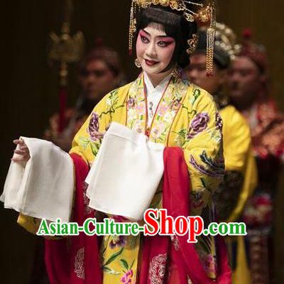 Chinese Beijing Opera Actress Apparels Costumes and Headpieces Tai Zhen Wai Zhuan Traditional Peking Opera Young Female Yang Yuhuan Garment Hua Tan Dress