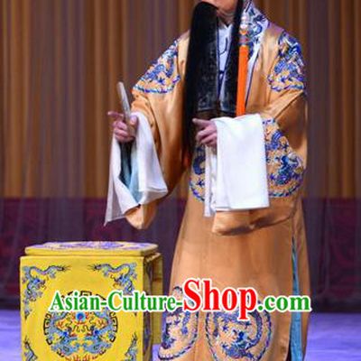 Tai Zhen Wai Zhuan Chinese Peking Opera Emperor Xuanzong Garment Costumes and Headwear Beijing Opera Elderly Male Apparels Clothing