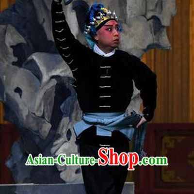 Sacrifice Zhao Shi Gu Er Chinese Peking Opera Martial Male Garment Costumes and Headwear Beijing Opera Takefu Apparels Clothing
