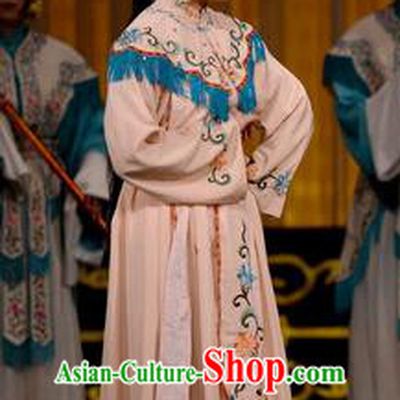 Chinese Beijing Opera Court Maid Apparels Costumes and Headpieces Tai Zhen Wai Zhuan Traditional Peking Opera Young Lady Pink Dress Garment