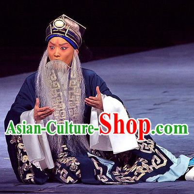 Sacrifice Zhao Shi Gu Er Chinese Peking Opera Elderly Landlord Gongsun Chujiu Garment Costumes and Headwear Beijing Opera Laosheng Apparels Minister Clothing