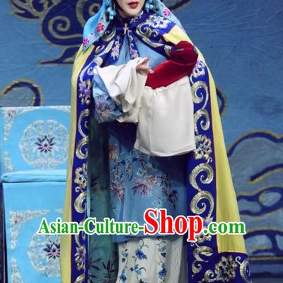 Chinese Beijing Opera Distress Woman Apparels Costumes and Headdress Sacrifice Zhao Shi Gu Er Traditional Peking Opera Young Female Zhuang Ji Dress Garment