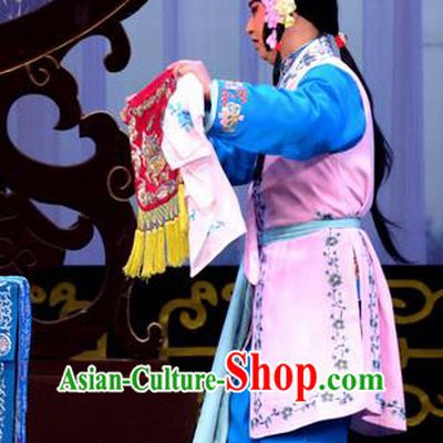 Chinese Beijing Opera Maidservant Apparels Costumes and Headdress The Unicorn Purse Traditional Peking Opera Xiaodan Dress Servant Female Garment