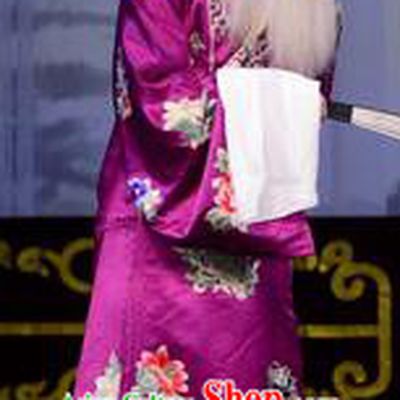 The Unicorn Purse Chinese Peking Opera Chou Role Garment Costumes and Headwear Beijing Opera Elderly Servant Apparels Clothing