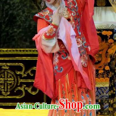 Chinese Beijing Opera Diva Yang Yuhuan Apparels Costumes and Headpieces Tai Zhen Wai Zhuan Traditional Peking Opera Hua Tan Imperial Consort Dress Garment