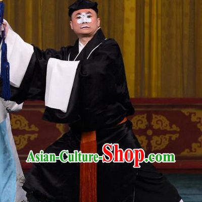 Yan Yang Tower Chinese Peking Opera Clown Garment Costumes and Headwear Beijing Opera Chou Role Apparels Clothing