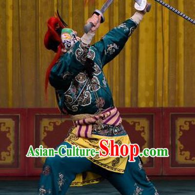 Yan Yang Tower Chinese Peking Opera Wusheng Garment Costumes and Headwear Beijing Opera Takefu Apparels Martial Male Clothing