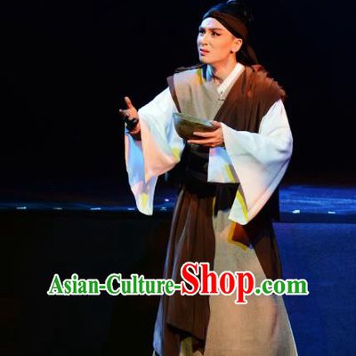 Goddess of the Moon Chinese Peking Opera Young Male Garment Costumes and Headwear Beijing Opera Xiaosheng Hou Yi Apparels Clothing