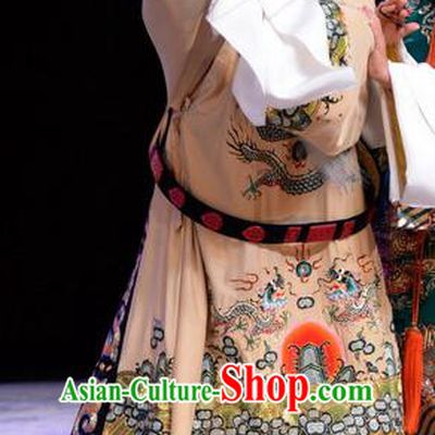 Chu Palace Hen Chinese Peking Opera Elderly Male Garment Costumes and Headwear Beijing Opera Official Wu She Apparels Clothing