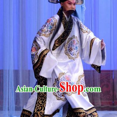 Chu Palace Hen Chinese Peking Opera Old Male Garment Costumes and Headwear Beijing Opera Laosheng Wu She Apparels Official Clothing