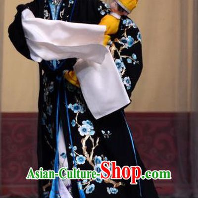 Chinese Beijing Opera Hua Tan Ma Zhaoyi Apparels Costumes and Headdress Chu Palace Hen Traditional Peking Opera Distress Maiden Black Dress Garment