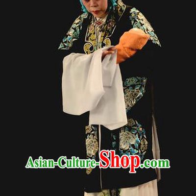 Chinese Beijing Opera Tsing Yi Apparels Costumes and Headdress Chu Palace Hen Traditional Peking Opera Dress Diva Ma Zhaoyi Garment