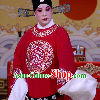 Chen Sanliang Pa Tang Chinese Peking Opera Magistrate Garment Costumes and Headwear Beijing Opera Official Li Fengming Apparels Clothing