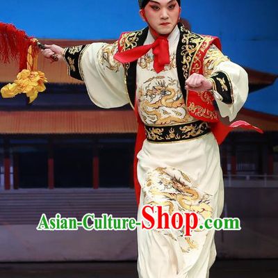Zhen Guan Flourishing Age Chinese Peking Opera Xiaosheng Garment Costumes and Headwear Beijing Opera Emperor Li Shimin Apparels Young Male Clothing