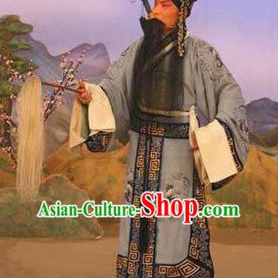 Qing Shi Mountain Chinese Peking Opera Laosheng Garment Costumes and Headwear Beijing Opera Taoist Priest Lv Dongbin Apparels Clothing