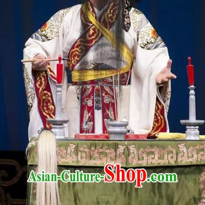 Qing Shi Mountain Chinese Peking Opera Laosheng Elderly Male Garment Costumes and Headwear Beijing Opera Taoist Lv Dongbin Apparels Clothing