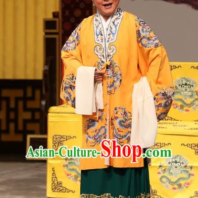 Chinese Beijing Opera Elderly Female Apparels Costumes and Headdress A Honey Trap Traditional Peking Opera Dowager Countess Dress Garment