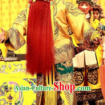 A Honey Trap Chinese Peking Opera Lord Sun Quan Garment Costumes and Headwear Beijing Opera Elderly Male Apparels Emperor Clothing