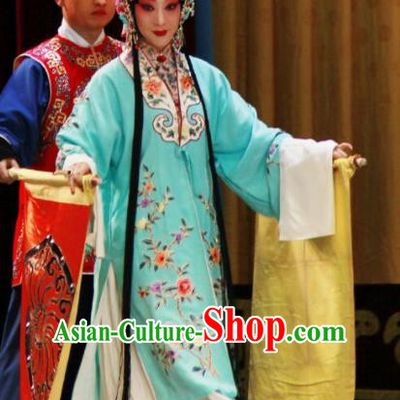 Chinese Beijing Opera Young Female Apparels Costumes and Headdress The Mirror of Fortune Traditional Peking Opera Diva Dress Actress Garment