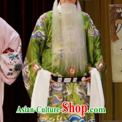 The Mirror of Fortune Chinese Peking Opera Elderly Male Garment Costumes and Headwear Beijing Opera Laosheng Apparels Official Lin He Clothing