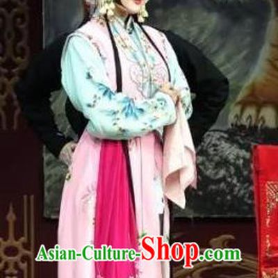 Chinese Beijing Opera Maidservant Shou Chun Apparels Costumes and Headdress The Mirror of Fortune Traditional Peking Opera Xiaodan Dress Young Lady Garment