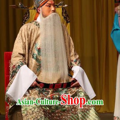 A Honey Trap Chinese Peking Opera Old Man Garment Costumes and Headwear Beijing Opera Elderly Male Apparels Official Clothing