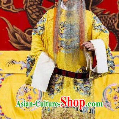 Princess Yinping Chinese Peking Opera Emperor Li Shimin Garment Costumes and Headwear Beijing Opera Elderly Male Apparels Clothing