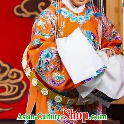 Chinese Beijing Opera Queen Apparels Costumes and Headdress Princess Yinping Traditional Peking Opera Elderly Female Dress Pantaloon Garment