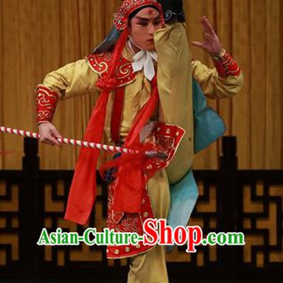 Hongqiao with the Pearl Chinese Peking Opera Takefu Garment Costumes and Headwear Beijing Opera Wusheng Apparels Martial Male Clothing