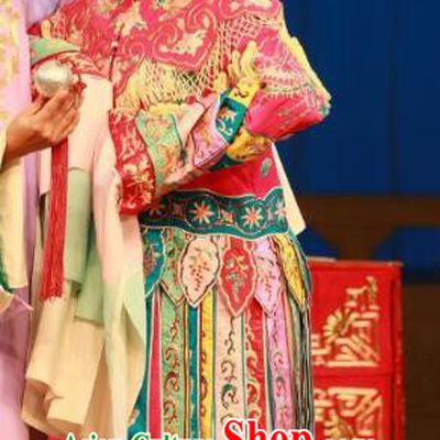 Chinese Beijing Opera Actress Goddess Ling Bo Apparels Costumes and Headdress Hongqiao with the Pearl Traditional Peking Opera Hua Tan Dress Garment