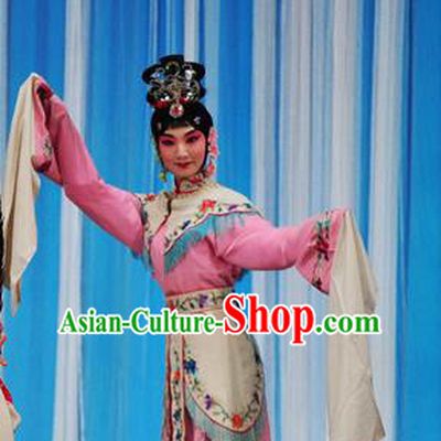 Chinese Beijing Opera Fairy Apparels Costumes and Headdress Hongqiao with the Pearl Traditional Peking Opera Xiaodan Young Lady Dress Garment