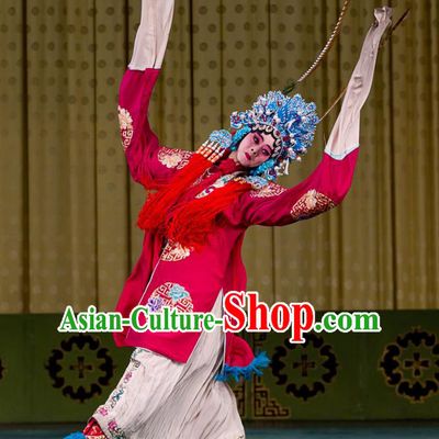 Chinese Beijing Opera Goddess Ling Bo Apparels Costumes and Headdress Hongqiao with the Pearl Traditional Peking Opera Hua Tan Dress Diva Garment