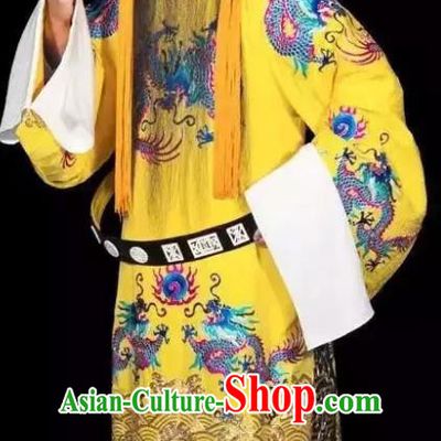 Han Gong Jing Hun Chinese Peking Opera Elderly Male Garment Costumes and Headwear Beijing Opera Apparels Emperor Liu Xiu Clothing