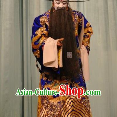 Han Gong Jing Hun Chinese Peking Opera Minister Garment Costumes and Headwear Beijing Opera Elderly Official Yao Qi Apparels Clothing