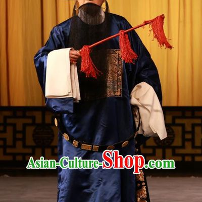 Fa Men Temple Chinese Peking Opera Official Garment Costumes and Headwear Beijing Opera Magistrate Zhao Lian Apparels Clothing