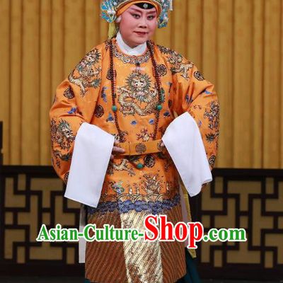 Chinese Beijing Opera Queen Mother Apparels Elderly Female Costumes and Headdress Fa Men Temple Traditional Peking Opera Noble Woman Dress Garment