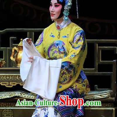 Chinese Beijing Opera Diva Apparels Costumes and Headdress Luo Yang Gong Traditional Peking Opera Young Female Dress Empress Zhangsun Garment