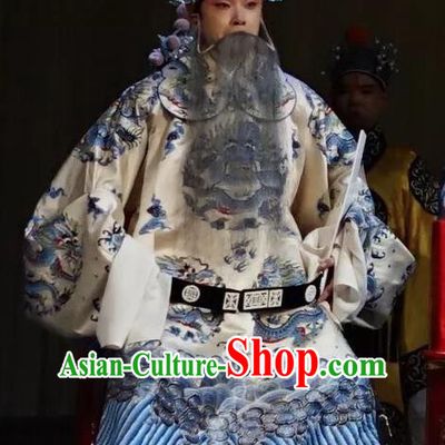 Number One Scholar Matchmaker Chinese Peking Opera Laosheng Garment Costumes and Headwear Beijing Opera General Yang Jiye Apparels Elderly Male Clothing