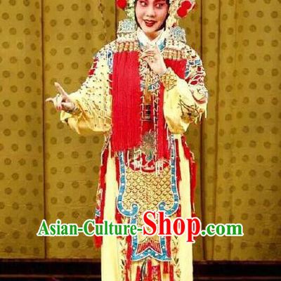 Chinese Beijing Opera Martial Female Infanta Chai Apparels Costumes and Headdress Number One Scholar Matchmaker Traditional Peking Opera Wu Dan Dress Garment
