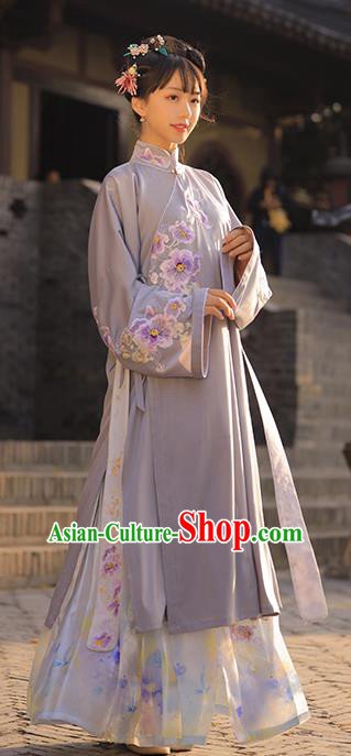 Chinese Ancient Ming Dynasty Patrician Woman Historical Costumes Traditional Embroidered Hanfu Dress Apparels Chinese Ancient Ming Dynasty Patrician Woman Historical Costumes Traditional Embroidered Hanfu Dress Apparels