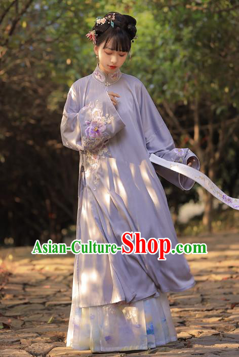 Chinese Ancient Ming Dynasty Patrician Woman Historical Costumes Traditional Embroidered Hanfu Dress Apparels Chinese Ancient Ming Dynasty Patrician Woman Historical Costumes Traditional Embroidered Hanfu Dress Apparels