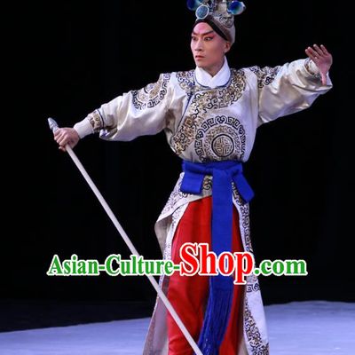 Kirin Pavilion Chinese Peking Opera Takefu Luo Cheng Garment Costumes and Headwear Beijing Opera Martial Male Apparels General Clothing