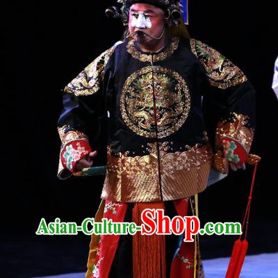 Kirin Pavilion Chinese Peking Opera Swordsman Garment Costumes and Headwear Beijing Opera Martial Male Apparels Bodyguard Clothing