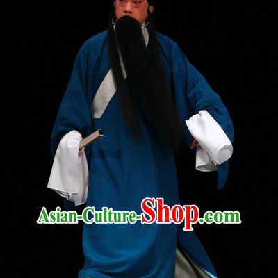 Wu Long Yuan Chinese Peking Opera Elderly Male Song Jiang Garment Costumes and Headwear Beijing Opera Laosheng Apparels Clothing