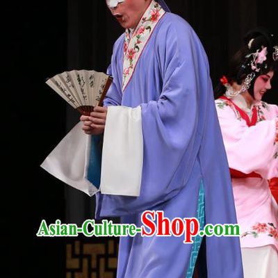 Wu Long Yuan Chinese Peking Opera Clown Garment Costumes and Headwear Beijing Opera Chou Apparels Scholar Zhang Wenyuan Clothing